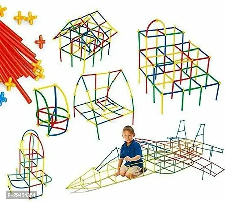 Classic Creative and Learning Straw Blocks For Kidsset-100Pcs Multicolor-thumb2