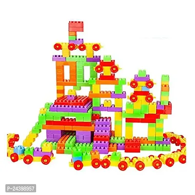 Small 100 Building Blocks Including Wheels Age 5+, Smart Activity Multi Color Bricks for Kids, Toys Multicolor-thumb2