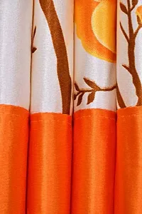 NAVSANG? Digital Patch Printed Polyester Curtains , 6 ft -Orange-thumb1