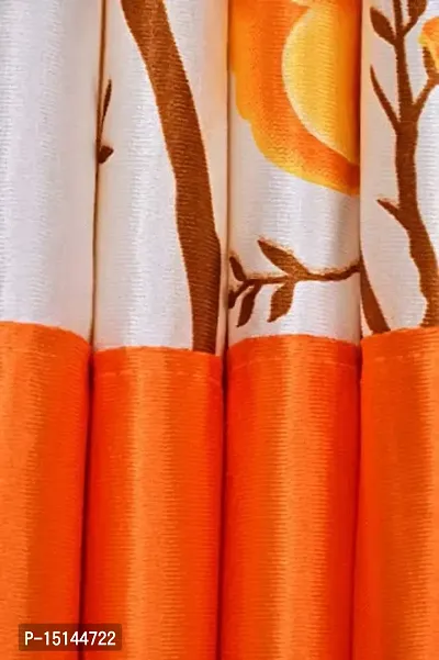 NAVSANG? Digital Patch Printed Polyester Curtains , 6 ft -Orange-thumb2