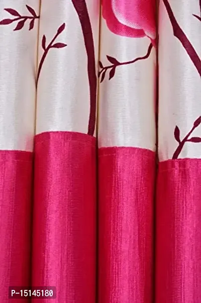 NAVSANG? Digital Patch Printed Polyester Curtains , 6 ft -Pink-thumb2