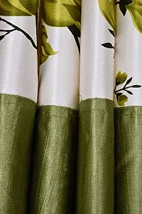 NAVSANG? Digital Patch Printed Polyester Curtains , 5 ft -Dark Green-thumb1