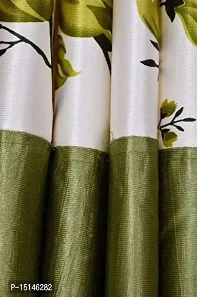 NAVSANG? Digital Patch Printed Polyester Curtains , 5 ft -Dark Green-thumb2