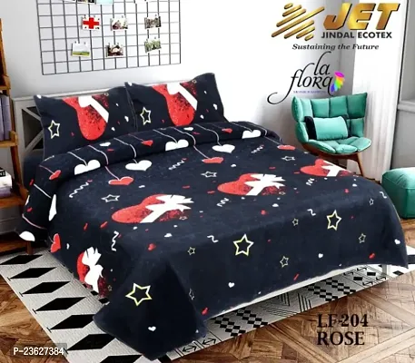Stylish Polycotton Digital Printed Multicoloured Double Bedsheet With Pillowcovers
