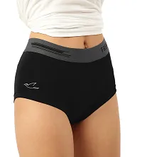 FREECULTR Antibacterial Micro Modal Boxer Brief for Women | Panty | Boxer for Girls- Pack of 1 (Black)-thumb1