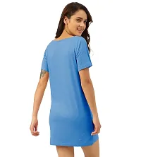 Freecultr Women's Twin Skin T-Shirt Dress | Half Sleeves Boat Neck Long T-Shirt Top | Knee Length T-Shirt - Pack of 1-thumb5