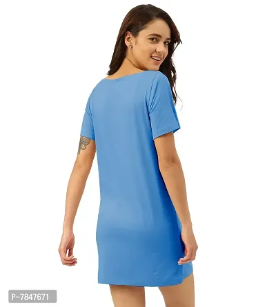 Freecultr Women's Twin Skin T-Shirt Dress | Half Sleeves Boat Neck Long T-Shirt Top | Knee Length T-Shirt - Pack of 1-thumb6