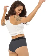 FREECULTR Antibacterial Micro Modal Boxer Brief for Women | Panty | Boxer for Girls- Pack of 1 (Ash Grey)-thumb3