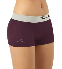 FREECULTR Women's Cotton Blend Boyshorts (Pack of 2) (FC-WMN-CT-BSRT-B-SW-AG-02_L_Sangria Wine, Ash Grey_L)-thumb3