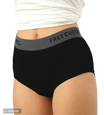 FREECULTR Antibacterial Micro Modal Boxer Brief for Women | Panty | Boxer for Girls- Pack of 2 (Black, Bourbon Yellow)-thumb4