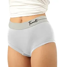 FREECULTR Women's Boxer Briefs, Ultra Soft Cult Waistband, No-Chaffing Micromodal Underwear, 100% Try on Guarantee, Made in India Cloud White-thumb3