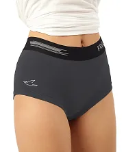 FREECULTR Antibacterial Micro Modal Boxer Brief for Women | Panty | Boxer for Girls- Pack of 1 (Ash Grey)-thumb1