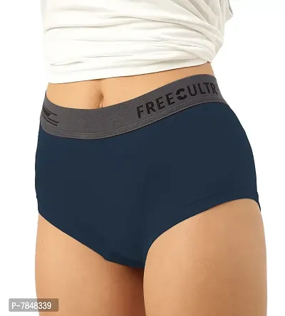 FREECULTR Antibacterial Micro Modal Boxer Brief for Women | Panty | Boxer for Girls- Pack of 2 (Prussian Blue, Sangria Wine)-thumb4