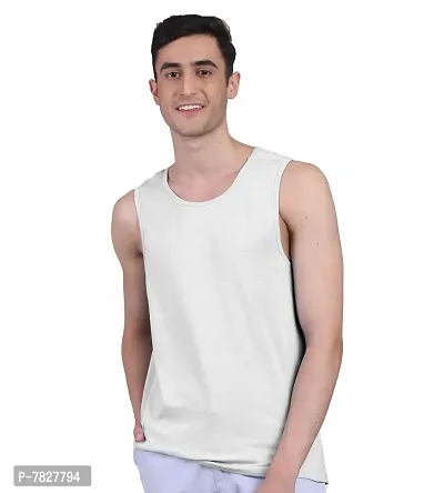 Freecultr Men's Twin Skin Bamboo Cotton Active Vest, Anti Microbial, Anti Odor, Breath tech Super Soft  Comfort Fit Inner wear (Pack of 1) White-thumb2