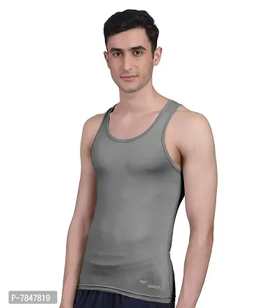 Freecultr Men's Twin Skin Bamboo Cotton Vest, Anti Microbial, Anti Odor, Breath tech Super Soft  Comfort Fit Inner wear (Pack of 2)-thumb4