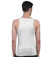 Freecultr Men's Twin Skin Bamboo Cotton Vest, Anti Microbial, Anti Odor, Breath tech Super Soft  Comfort Fit Inner wear (White  Sand, Medium, Pack of 2)-thumb3