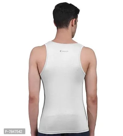 Freecultr Men's Twin Skin Bamboo Cotton Vest, Anti Microbial, Anti Odor, Breath tech Super Soft  Comfort Fit Inner wear (White  Sand, Medium, Pack of 2)-thumb4