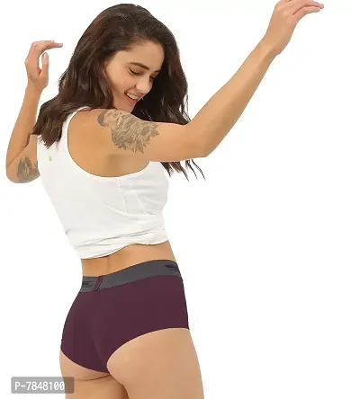 FREECULTR Antibacterial Micro Modal Boxer Brief for Women | Panty | Boxer for Girls- Pack of 1 (Sangria Wine)-thumb4