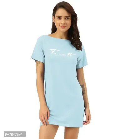 Freecultr Women's Twin Skin T-Shirt Dress | Half Sleeves Boat Neck Long T-Shirt Top | Knee Length T-Shirt - Pack of 2-thumb2