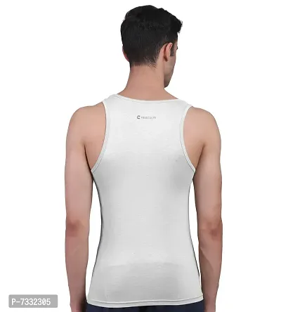 Freecultr Men's Twin Skin Bamboo Cotton Vest, Anti Microbial, Anti Odor, Breath tech Super Soft  Comfort Fit Inner wear (White, Sand  Charcol, X-Large, Pack of 3)-thumb4