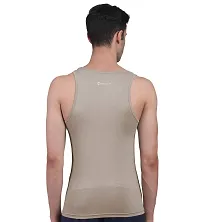 Freecultr Men's Twin Skin Bamboo Cotton Vest, Anti Microbial, Anti Odor, Breath tech Super Soft  Comfort Fit Inner wear (Charcol  Sand, X-Large, Pack of 2)-thumb3