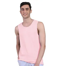 Freecultr Men's Twin Skin Bamboo Cotton Active Vest, Anti Microbial, Anti Odor, Breath tech Super Soft  Comfort Fit Inner wear (Pack of 1) Peach-thumb1