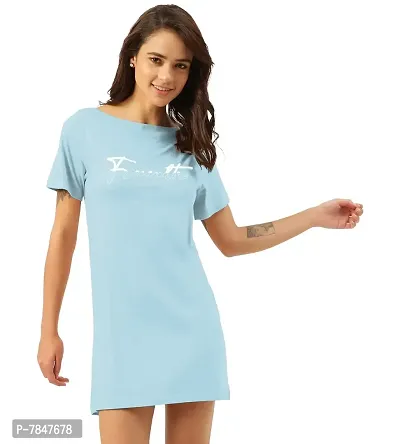 Freecultr Women's Twin Skin T-Shirt Dress | Half Sleeves Boat Neck Long T-Shirt Top | Knee Length T-Shirt - Pack of 2-thumb5