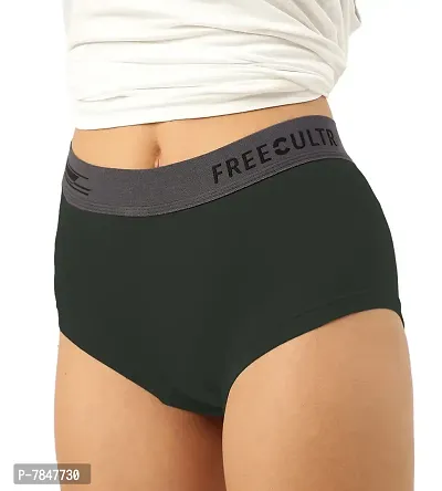 FREECULTR Antibacterial Micro Modal Boxer Brief for Women | Panty | Boxer for Girls- Pack of 2 (Seaweed Green, Bourbon Yellow)-thumb4