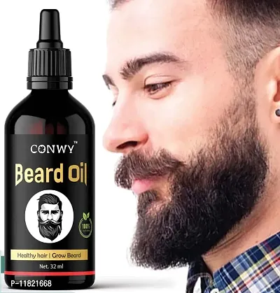 CONWY Beard Growth Oil Men Boys Non-Sticky Light Beard Oil Grow Thick and Fuller Oil (32ML)