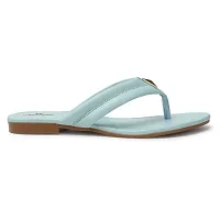 Elegant feet Fashionable, Soft  Comfortable Daily Use Casual Synthetic sky Blue V Shape Flats (108)-thumb4