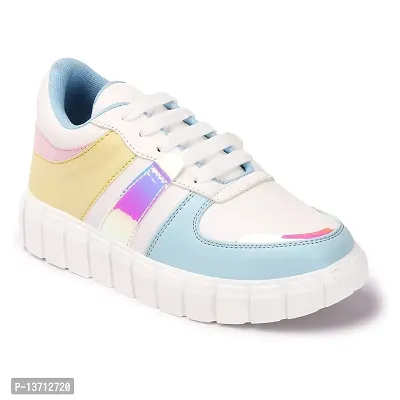 Elegant feet Comfotable Lightweight Casual White  Sky Blue Sneaker for Women/Girls-thumb4