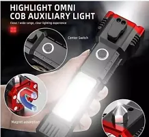 Rechargeable Torch LED Flashlight Long Distance Beam Range with Power Bank, Hammer and Strong Magnets,Window Glass and Seat Belt Cutter 4 Modes for Car Camping Hiking Indoor Outdoor-thumb2
