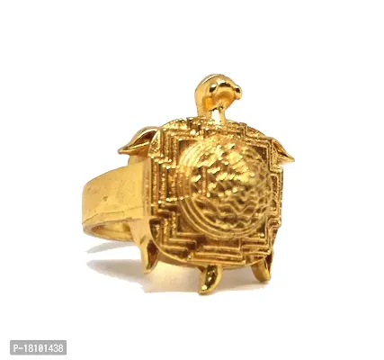 Shree Yantra Engraved Meru Hand Kraft Ashta Dhatu Golden Polished Ring For  Men And Women – Astro Crystal Mart