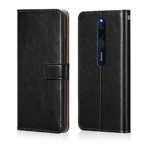 Cloudza Vivo V17 Pro Flip Back Cover | PU Leather Flip Cover Wallet Case with TPU Silicone Case Back Cover for Vivo V17 Pro Bk
