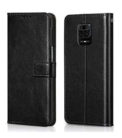 Cloudza Redmi Note 10 Lite Flip Back Cover | PU Leather Flip Cover Wallet Case with TPU Silicone Case Back Cover for Redmi Note 10 Lite Bk