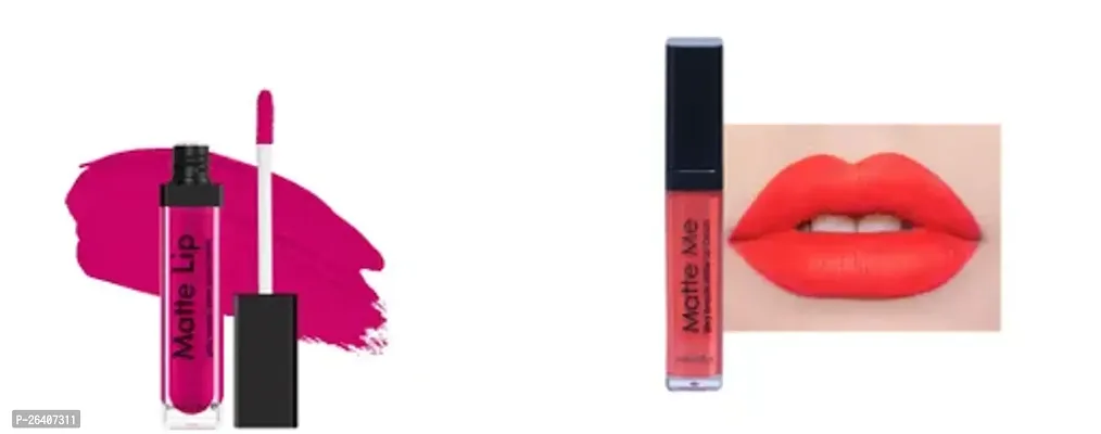 Vonzo Liquid Matte Lipstick Set Of 2 Magenta And Tangy Red