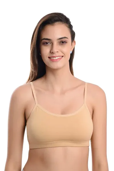 Buy INDOWEST Fashion Non Padded Seamless Cotton Bra, SMS Molded, Double  Layer Cups (Pack of 1) White and Skin (30, Skin) at