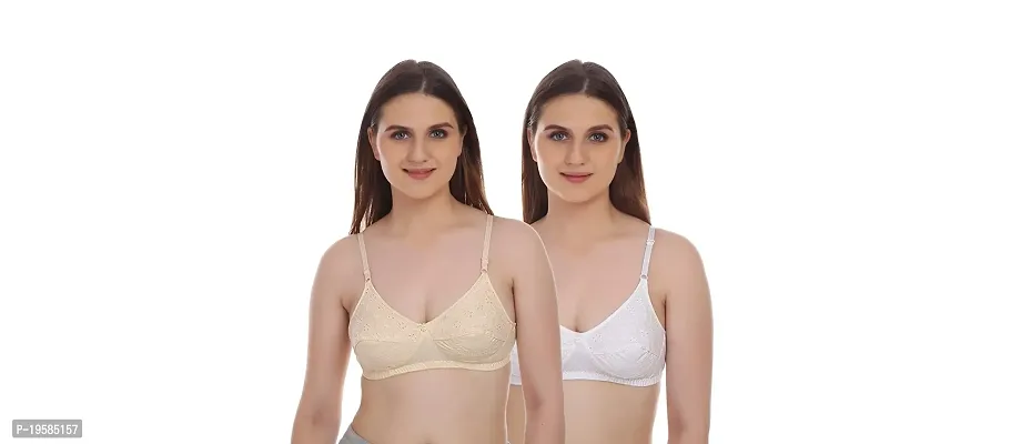 Soft Beauty Bra by SS Enterprises | Women's Cotton Wire Free Full Coverage Amanat Bra Pack of 2-thumb0