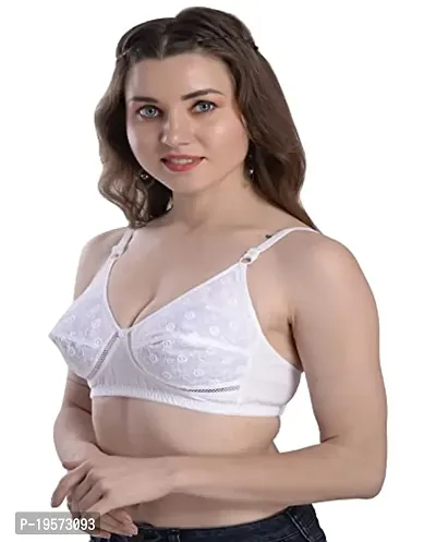 Soft Beauty Bra by SS Enterprises | Women's Perfecto Plus Size Soft Cotton Full Cup Everyday Non-Padded Aria Chicken Bra-thumb3