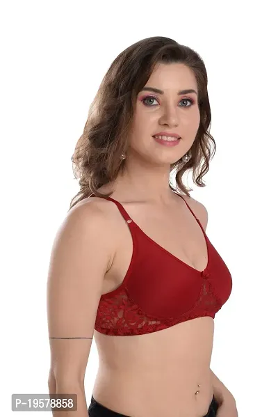 Soft Beauty Bra by SS Enterprises | Passion Net Design Seamless Light Padded Cotton LycraWomen's Bra-thumb4