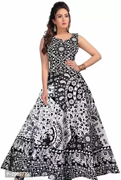 Classic Cotton Printed Dress for Women-thumb0