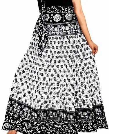 Rangun Women's Maxi Skirt (SkirtL_61_White_Free Size)