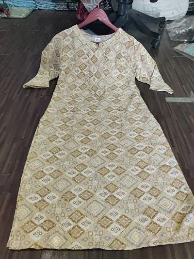 Fancy Cotton Printed Straight Kurta