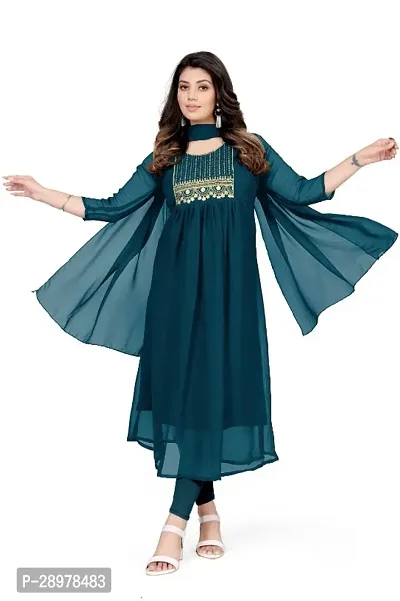 Fancy Georgette Kurtas With Dupatta For Women