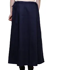 Women’s Cotton Petticoat with Interlock Thread Stitching (Free Size, Navy Blue)-thumb1