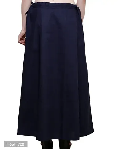 Women’s Cotton Petticoat with Interlock Thread Stitching (Free Size, Navy Blue)-thumb2