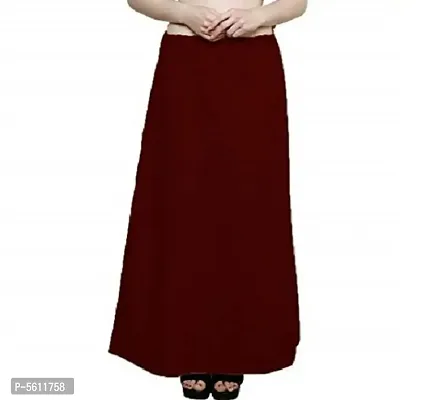 Women’s Cotton Petticoat with Interlock Thread Stitching (Free Size, Maroon)-thumb0