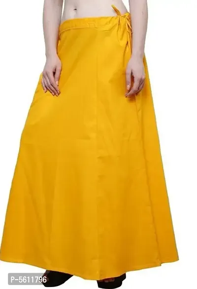 Women’s Cotton Petticoat with Interlock Thread Stitching (Free Size, Turmeric Yellow)-thumb0