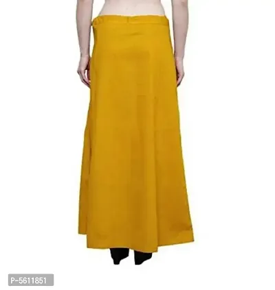 Women’s Cotton Petticoat with Interlock Thread Stitching (Free Size, Mustard Yellow)-thumb2