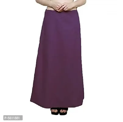 Women’s Cotton Petticoat with Interlock Thread Stitching (Free Size, Dark Purple)-thumb0